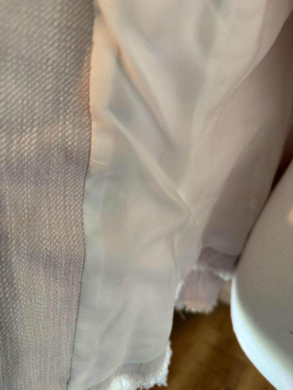 Rebecca Taylor Blush Pink Frayed Trim Zip Jacket - Picture 8 of 14